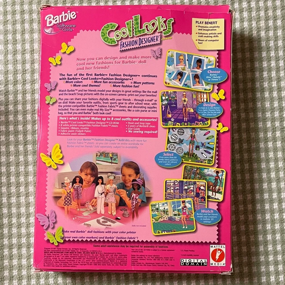 Barbie Cool Looks Fashion Designer CD-ROM (PC, 1996). -COPY